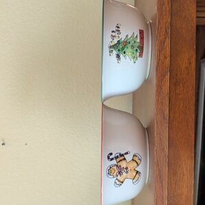 Christmas Swirl Hand Painted Ceramic Bowls, Dishwasher & Microwave Safe